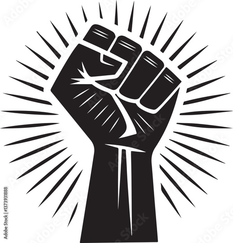 Raised Fist Power Symbol - Strength, Protest, and Unity Icon