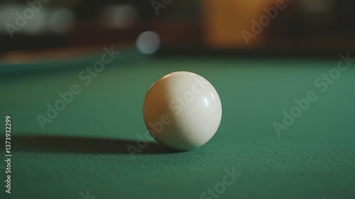 Wallpaper Mural Cue ball on green pool table, game in progress Torontodigital.ca