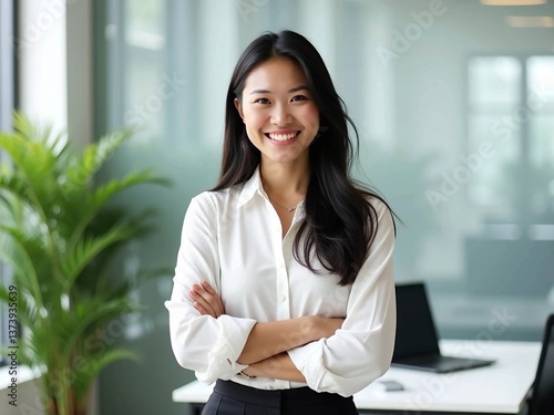 Free Download Business Leader Standing Proudly in Modern Office Environment - GFXLoad