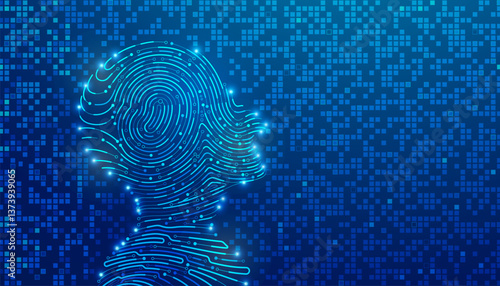 concept of deep learning or machine learning, graphic of artificial intelligence  combined with circuit board