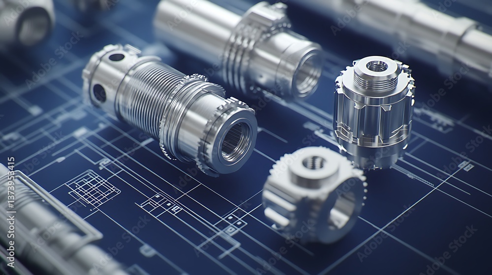Technical blueprint filled with mechanical gears representing industrial design image Technical blueprint filled with mechanical gears representing industrial design image