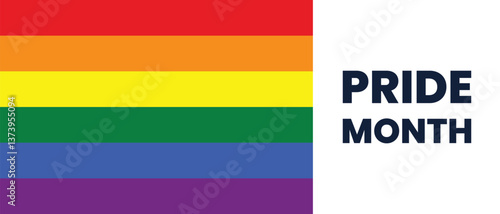 LGBT pride month abstract background.Vector banner template for pride month.LGBT multicolour rainbow flag.