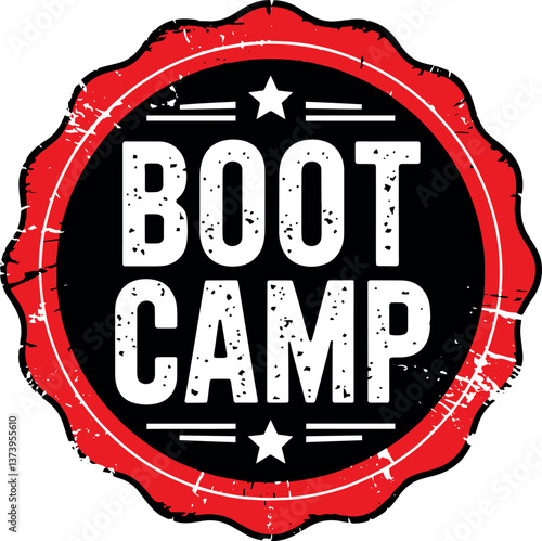 Flat design boot camp stamp