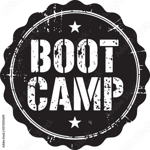 Flat design boot camp stamp