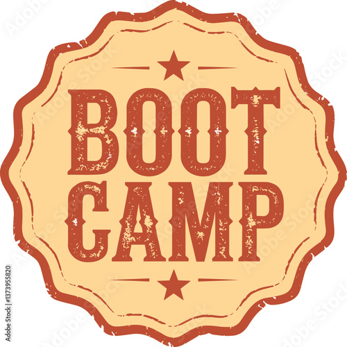Flat design boot camp stamp