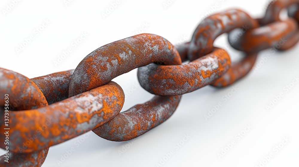 Close-up of rusted metal chain links showing texture and corrosion, symbolizing strength, decay, durability, and weathered industrial aesthetics Close-up of rusted metal chain links showing texture and corrosion, symbolizing strength, decay, durability, and weathered industrial aesthetics