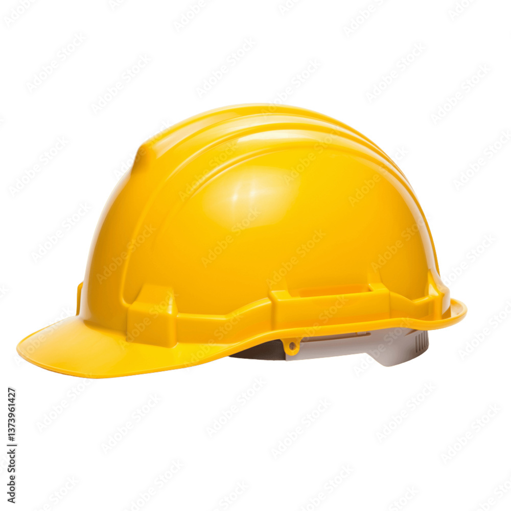 Fototapeta premium Yellow safety hard hat transparent background