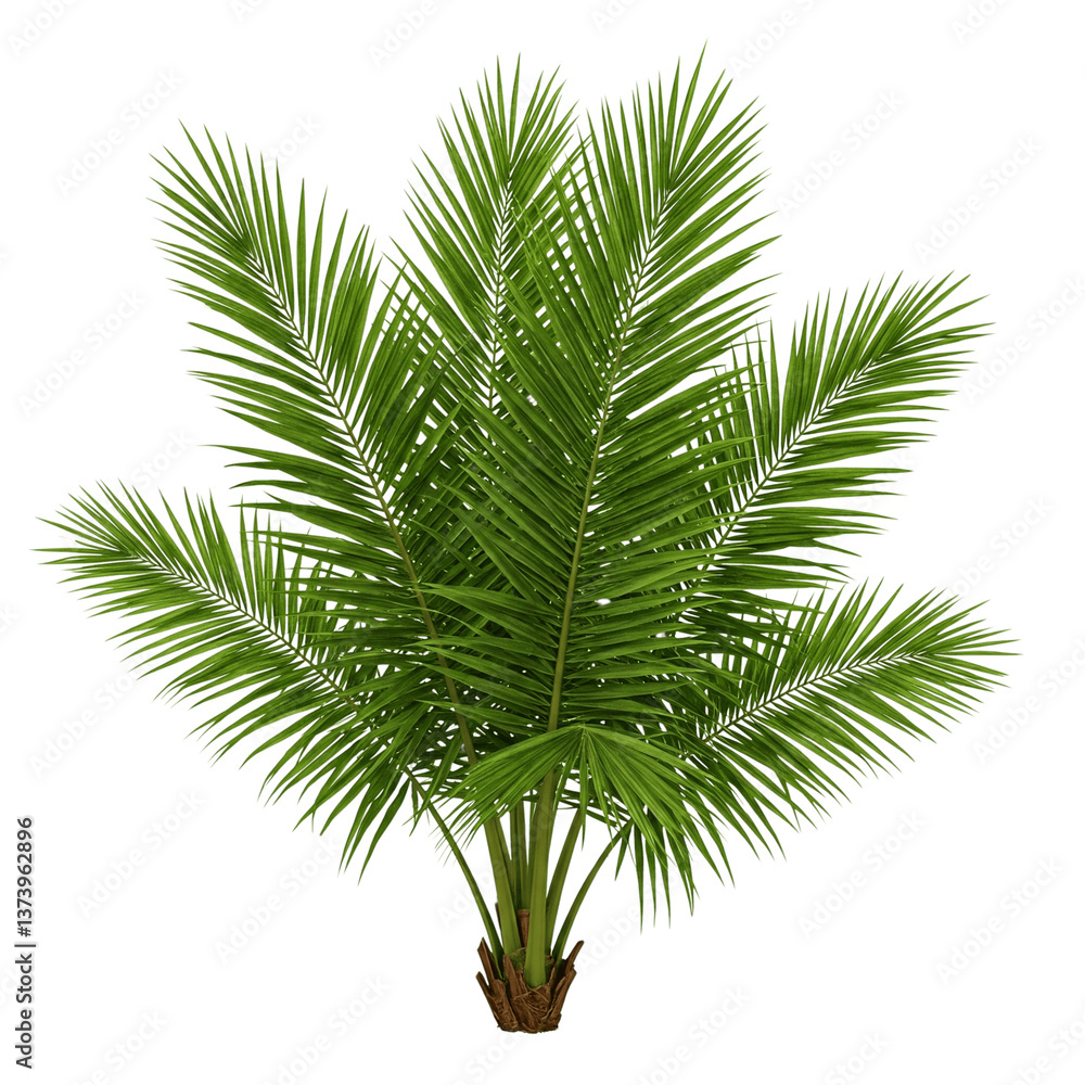 Fototapeta premium coconut palm tree leaves isolated on transparent or white background