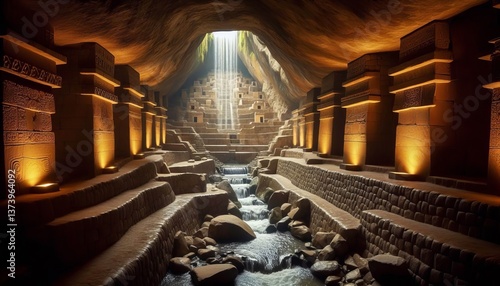 Chavín de Huántar Peru The sound of water flowing through the