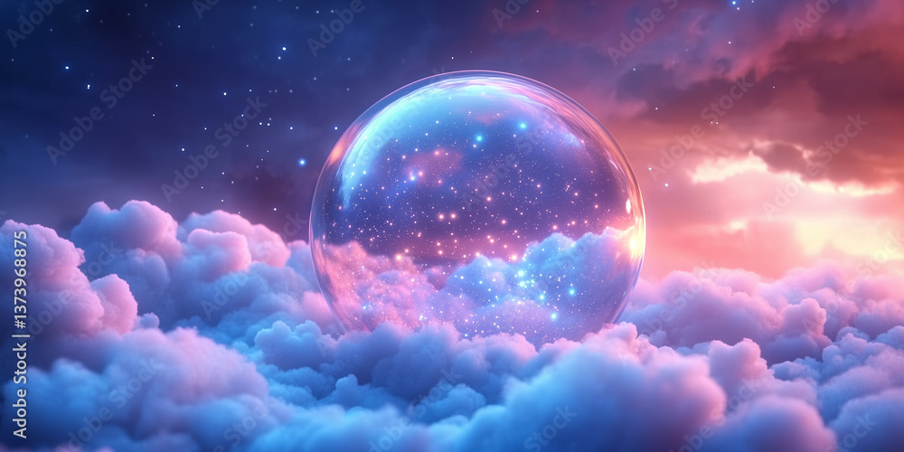 Floating Sphere in Soft Magical Clouds Floating Sphere in Soft Magical Clouds