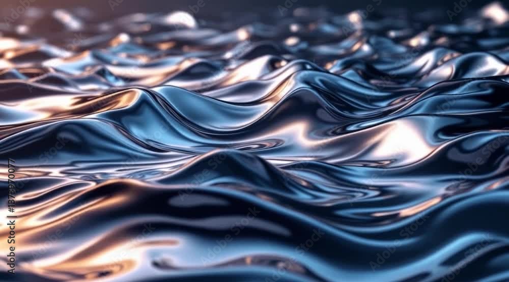 Abstract liquid metal waves, futuristic liquid forms, flowing liquid pattern, possible use as background for technology or science projects Abstract liquid metal waves, futuristic liquid forms, flowing liquid pattern, possible use as background for technology or science projects