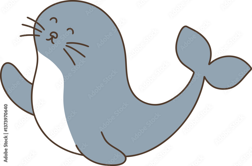 Cute Seal Cartoon Clipart Vector Illustration Cute Seal Cartoon Clipart Vector Illustration