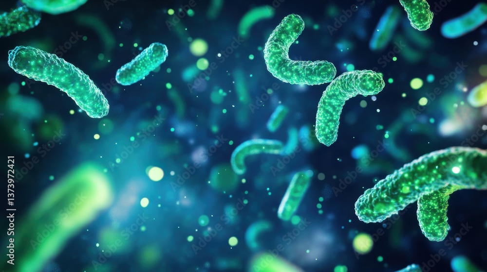 Fototapeta premium health abstract background with swirling digestive bacteria,