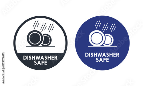 dishwasher safe design logo template illustration