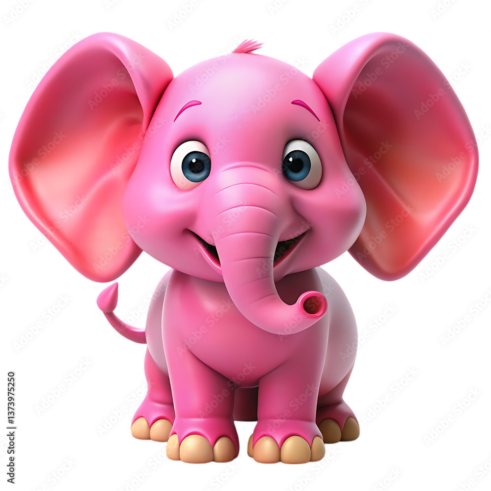 Fototapeta premium Pink Elephant Cartoon Image