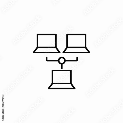 laptop connection icon sign vector