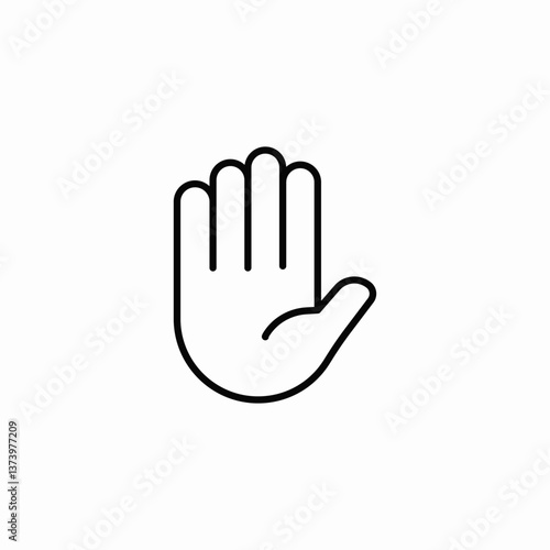 pause palm icon sign vector