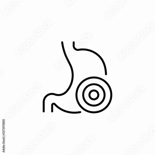 stomach organ pain icon sign vector