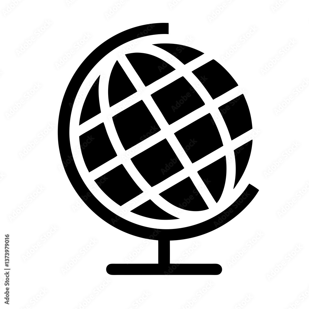 Globe icon symbol representing the world in a modern vector design for international business and travel Globe icon symbol representing the world in a modern vector design for international business and travel