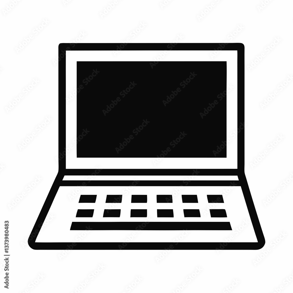 Silver laptop on a white background, open with a clear display and keyboard, isolated and portable, ideal for business and digital work Silver laptop on a white background, open with a clear display and keyboard, isolated and portable, ideal for business and digital work