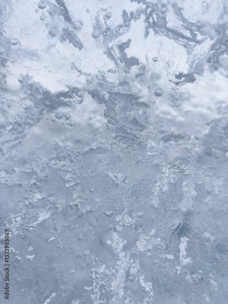 Obraz premium Blue ice texture. Natural abstract background.