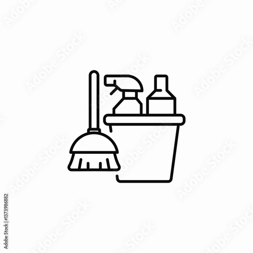 cleaning kit icon sign vector