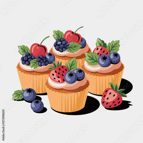 Colorful Mini Fruit Cheesecakes in Cupcake Liners