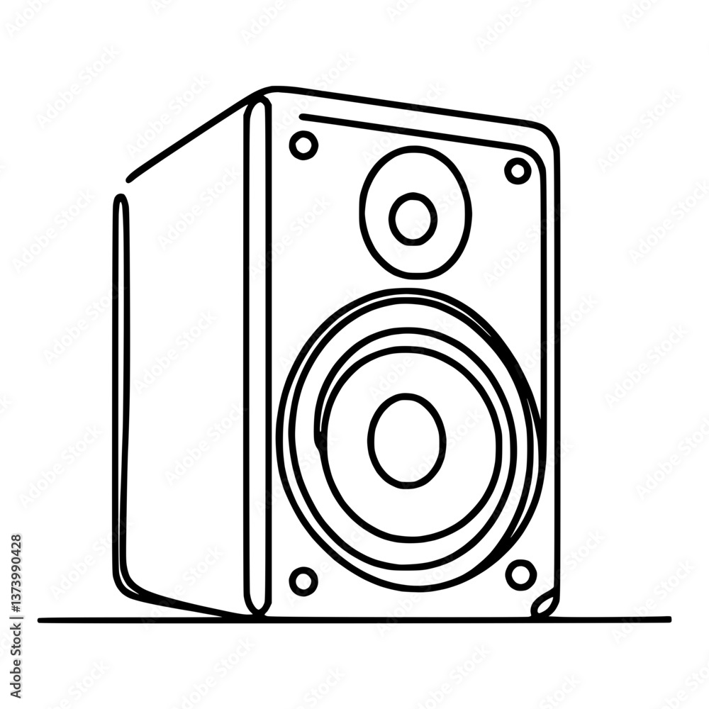 Line Drawing of a Speaker in Minimalist Style on Transparent Background Line Drawing of a Speaker in Minimalist Style on Transparent Background