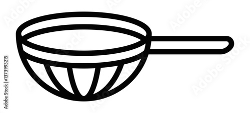 Kitchen strainer tool vector icon. Editable stroke.