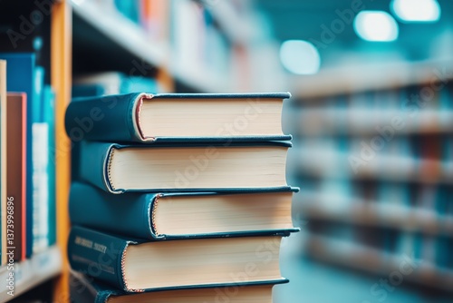 Books Stacked on a Shelf Inside a Library, Inviting Exploration and Learning ...