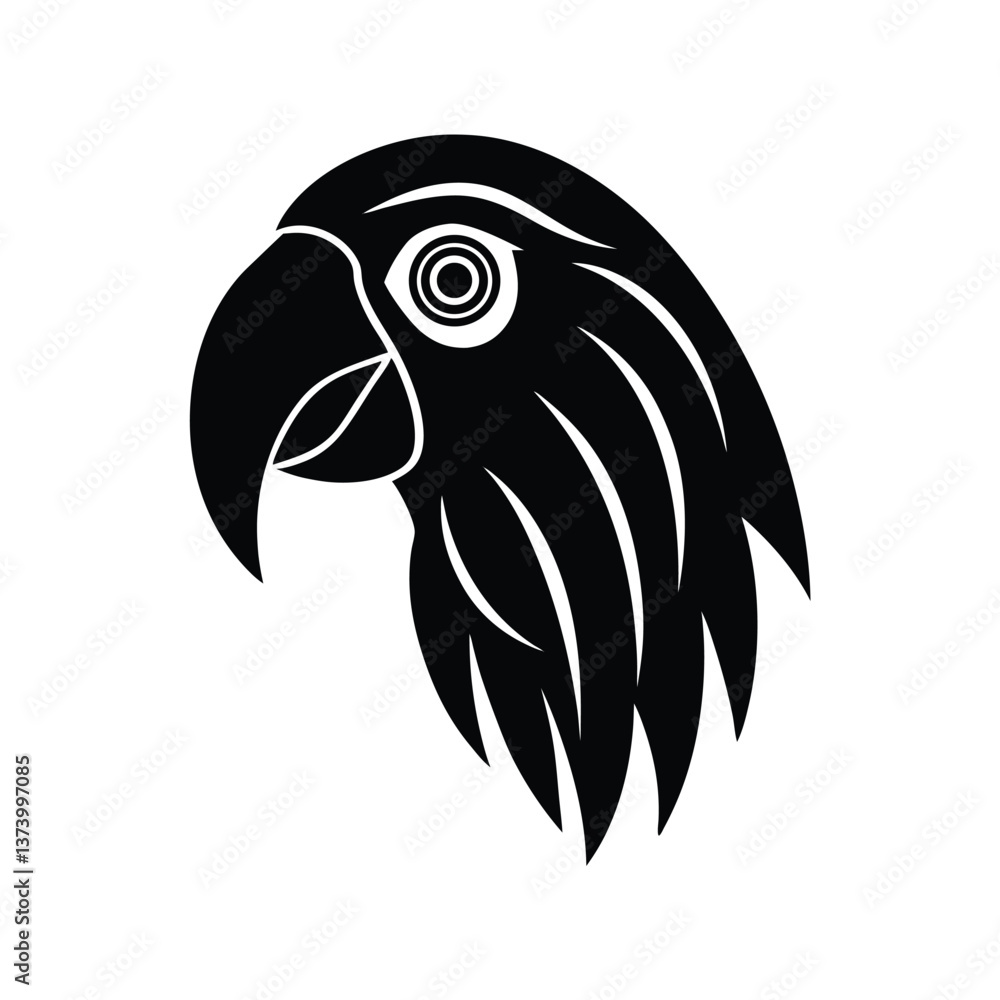 Parrot head vector silhouette Parrot head vector silhouette