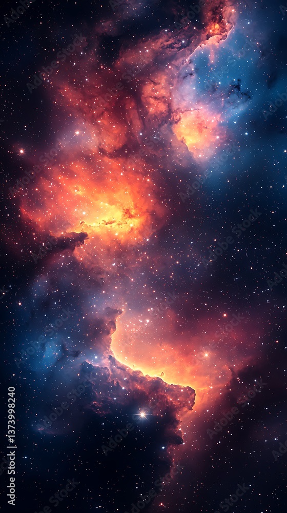 Fototapeta premium Majestic galaxy nebula outer space deep colors high resolution picture