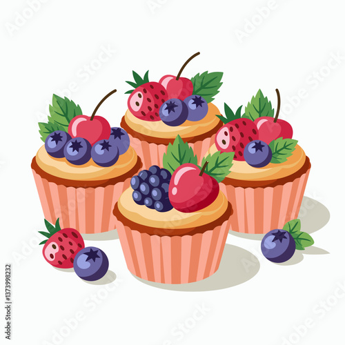 Colorful Mini Fruit Cheesecakes in Cupcake Liners