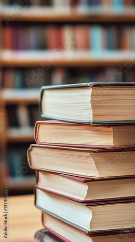 Books Stacked on a Shelf Inside a Library, Inviting Exploration and Learning ...