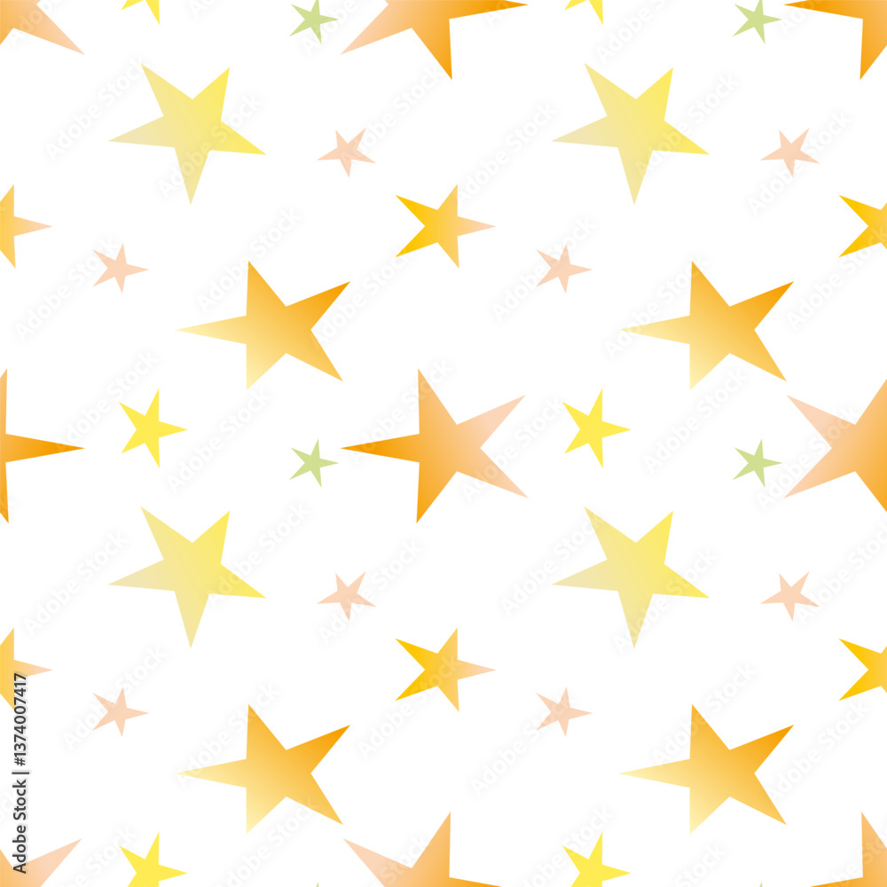 A repeating pattern of gold stars. Random falling gold stars on white background. Brilliant pattern for banner, greeting card, invitation, postcard, postcard, paper packaging. Repeating background A repeating pattern of gold stars. Random falling gold stars on white background. Brilliant pattern for banner, greeting card, invitation, postcard, postcard, paper packaging. Repeating background