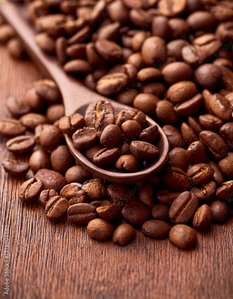 Fototapeta premium Coffee beans isolated , Generated image