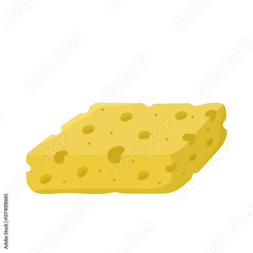 Vector illustration with sponge for cleaning and house cleaning isolated on white background. Logo or icon with items for sanitation.