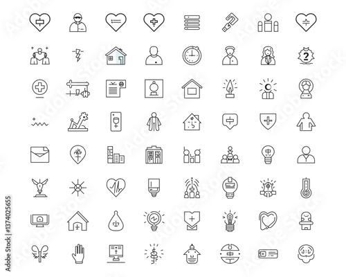 Minimalist Line Icons for Business, Healthcare, Medical and Innovation.