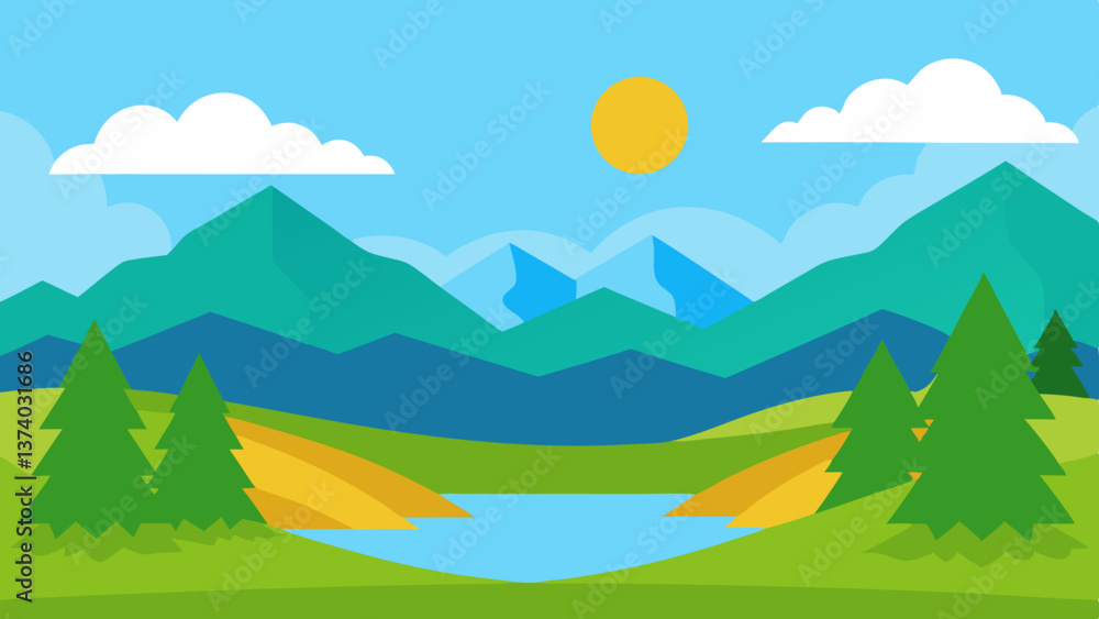 mountain landscape with trees mountain landscape with trees