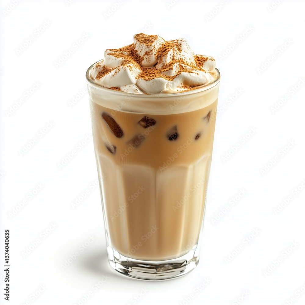 iced latte on white background iced latte on white background