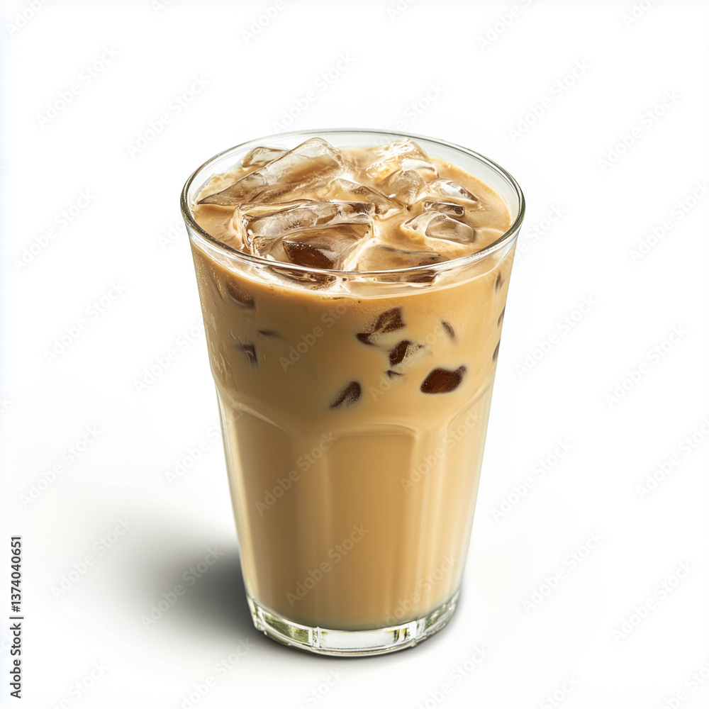 iced latte on white background iced latte on white background