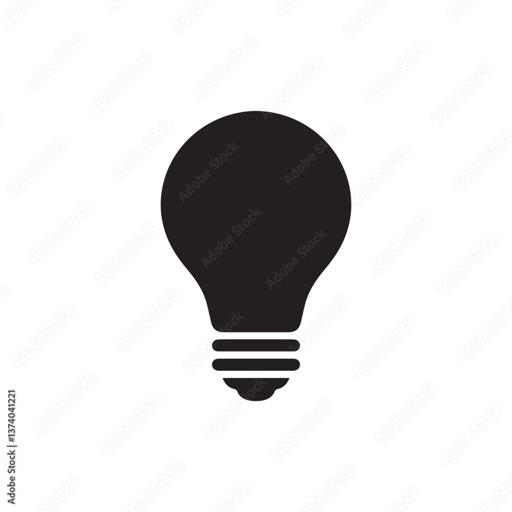 A simple black light bulb icon representing ideas, innovation, creativity, and electricity. Perfect for use in design, technology, brainstorming, and energy-related themes. A simple black light bulb icon representing ideas, innovation, creativity, and electricity. Perfect for use in design, technology, brainstorming, and energy-related themes.