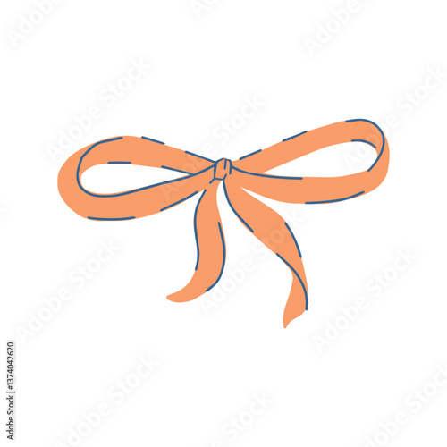 Elegant ribbon vector design in orange for gifts, celebrations, and vintage-inspired accessories.