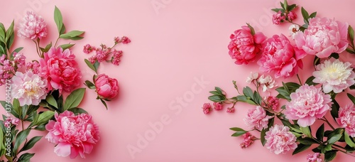 Vibrant Flower Arrangement Displayed on a Pink Background for a Bright and Ch...