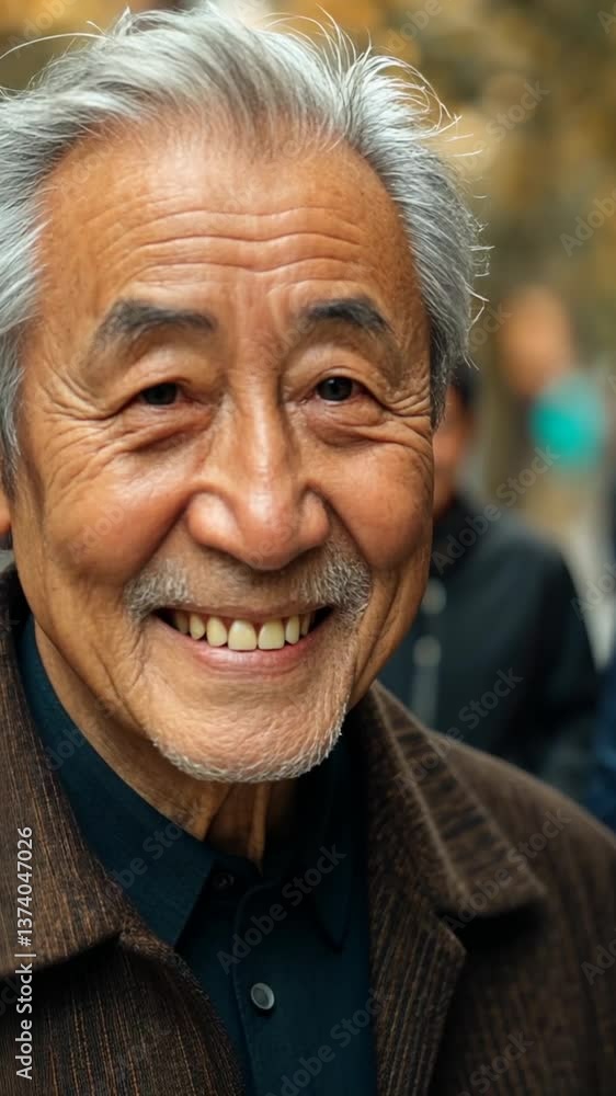 Smiling senior man on city street. Possible use stock photo Smiling senior man on city street. Possible use stock photo