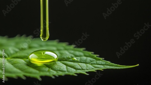 Wallpaper Mural Artistic drop of neem oil falling onto a leaf, symbolizing holistic care Torontodigital.ca