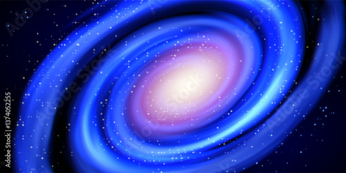 Stunning cosmic spiral in Outer Space with radiant stars and a vivid galactic design forming mesmerizing background that evokes a sense of wonder and infinite beauty