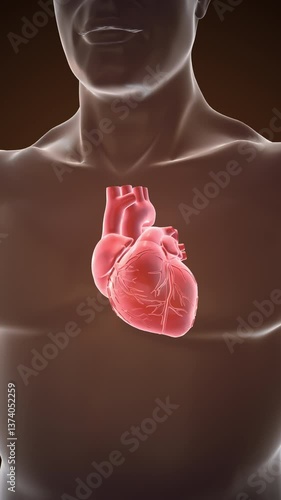 Concept of human circulatory system heart loop