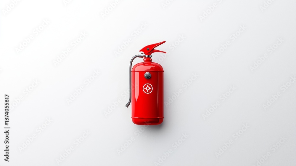 A minimalist of a single fire extinguisher long title A simple clean depicting a single red fire extinguisher cylinder against a white A minimalist of a single fire extinguisher long title A simple clean depicting a single red fire extinguisher cylinder against a white