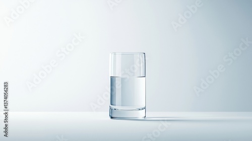 Minimalist glass pitcher on a white background